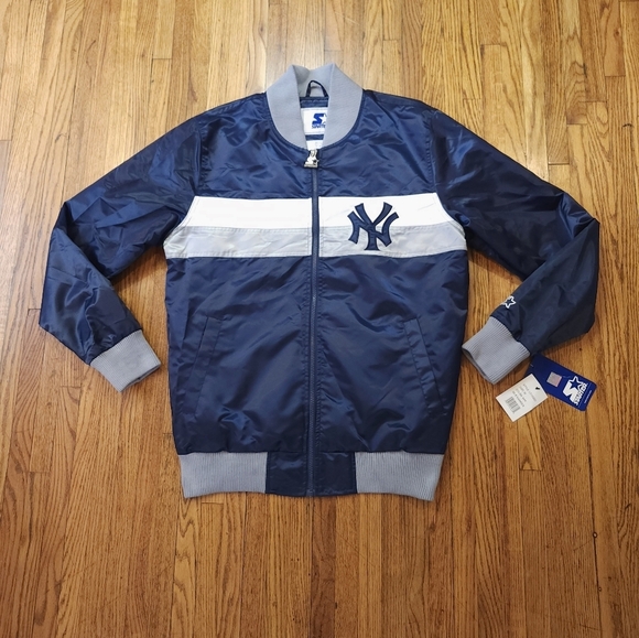 New York Yankees Starter Mens Jacket Size M NEW Full Zip Satin Style - Picture 1 of 12
